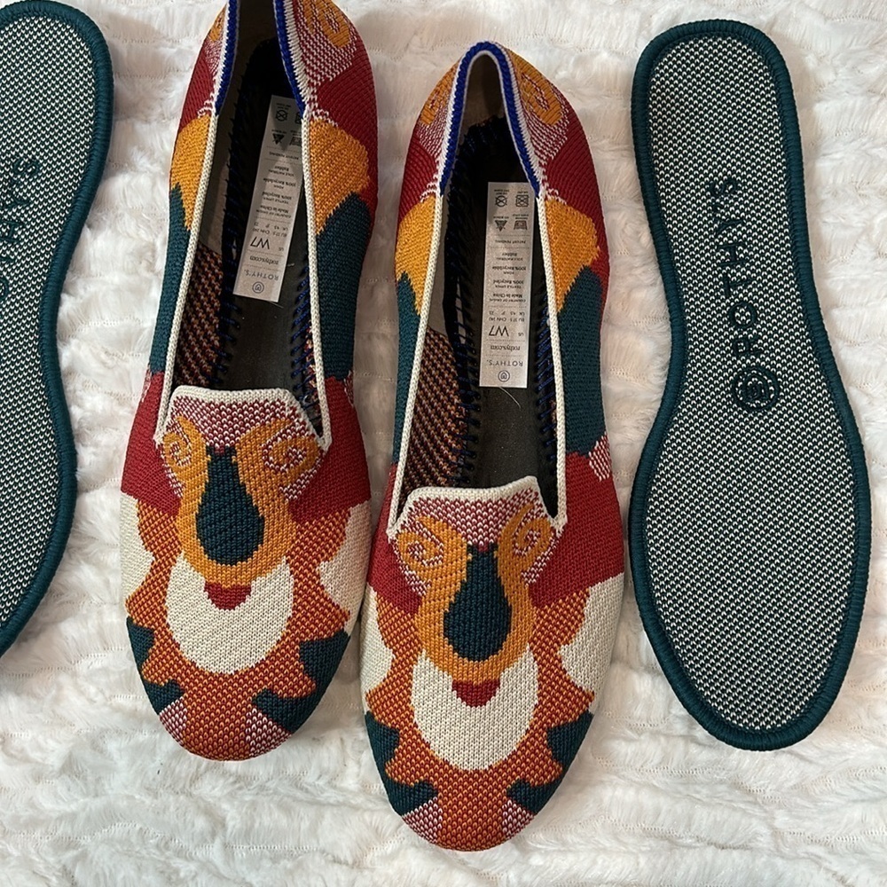 Rothy's Women's Moroccan Amber Loafer (Retired Colorway) size 7 orange flats - Picture 2 of 9